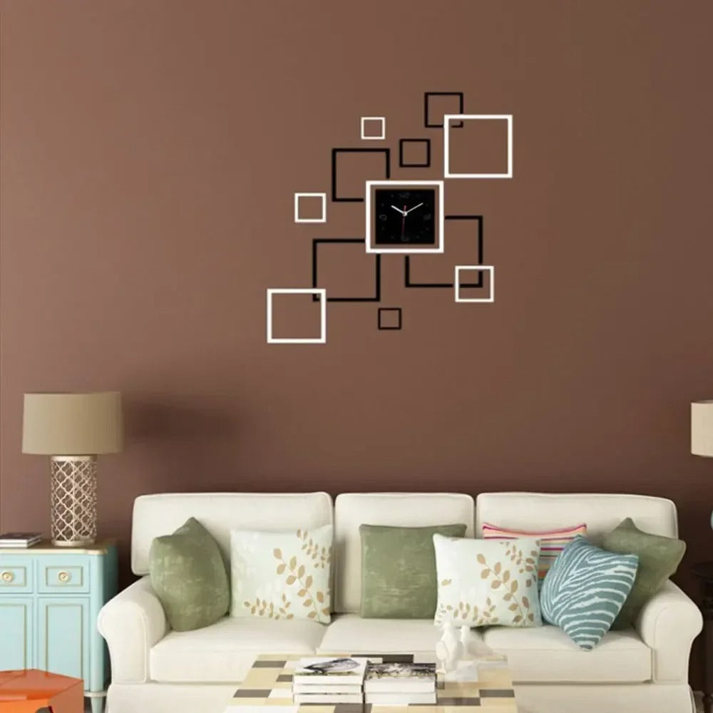 Modern Design Big Wall Clock Yabuli Mirror Mute Simple Creative Home Decor Quartz Clock DIY Sticker 3D Decorative Clock