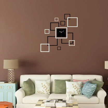 Modern Design Big Wall Clock Yabuli Mirror Mute Simple Creative Home Decor Quartz Clock DIY Sticker 3D Decorative Clock