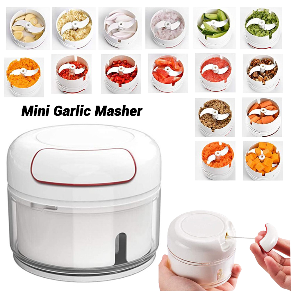 400ml Manual Meat Mincer Garlic Chopper Rotate Garlic Press Crusher