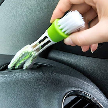 2-in-1 Car Air Vent Cleaning Brush-Washable Air Conditioning Curtain Dust Brush for Cleaning Vehicle Interior Details Corners