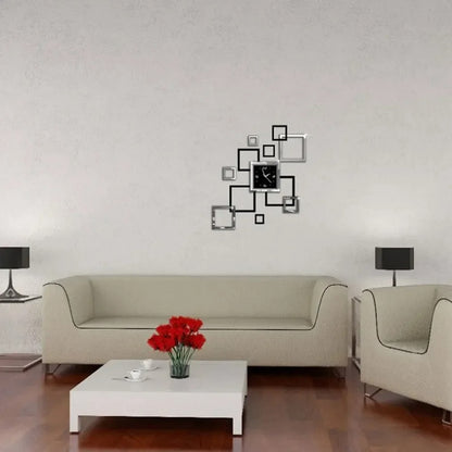 Modern Design Big Wall Clock Yabuli Mirror Mute Simple Creative Home Decor Quartz Clock DIY Sticker 3D Decorative Clock