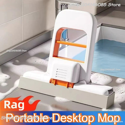 Mini Sponge Mop Hand-free Wash Mops Mini Portable Super Absorbent Mop for Desktop Floor Bathroom Kitchen Glass Car Cleaning