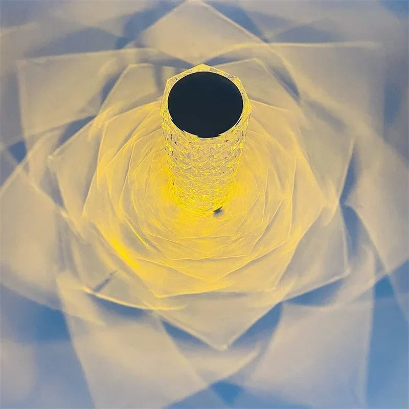 Crystal Table Lamp for Bedroom 16 Colors Touch/Remote Dimmable Night Light USB LED Bedside Diamond Rose Lamp