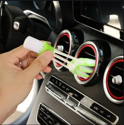 2-in-1 Car Air Vent Cleaning Brush-Washable Air Conditioning Curtain Dust Brush for Cleaning Vehicle Interior Details Corners