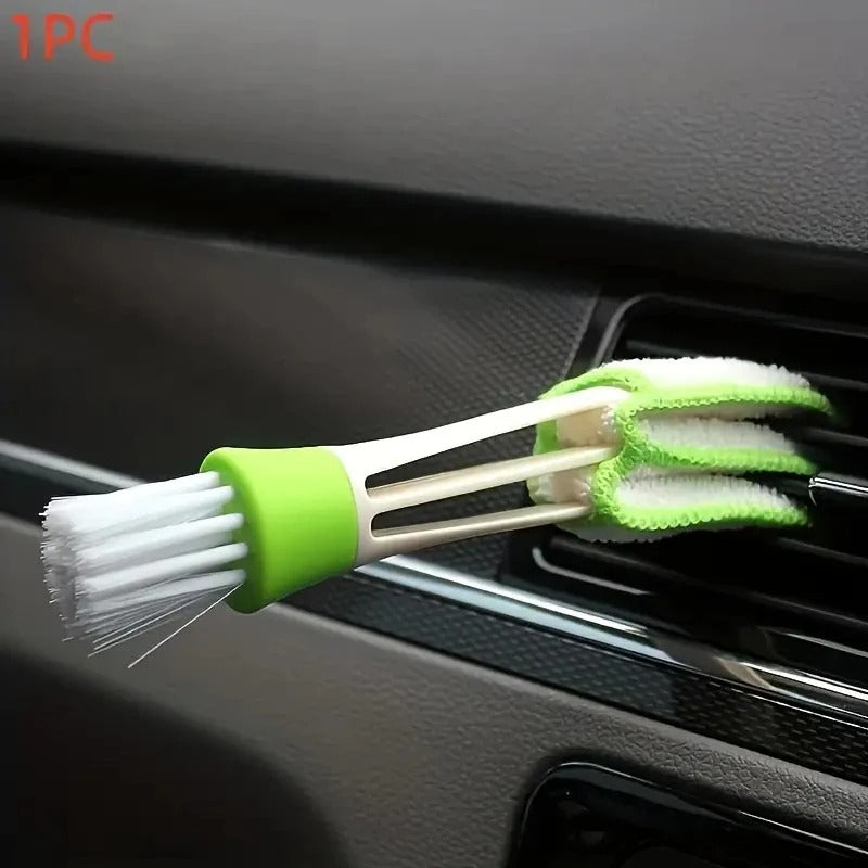 2-in-1 Car Air Vent Cleaning Brush-Washable Air Conditioning Curtain Dust Brush for Cleaning Vehicle Interior Details Corners