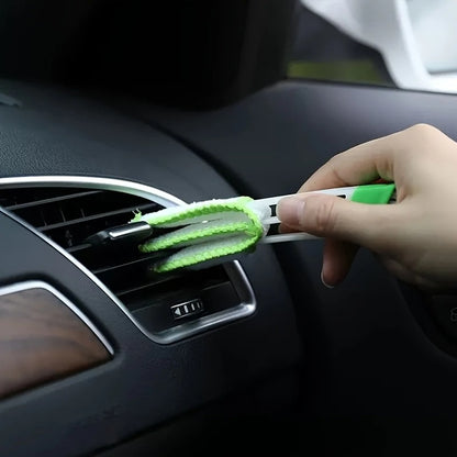 2-in-1 Car Air Vent Cleaning Brush-Washable Air Conditioning Curtain Dust Brush for Cleaning Vehicle Interior Details Corners