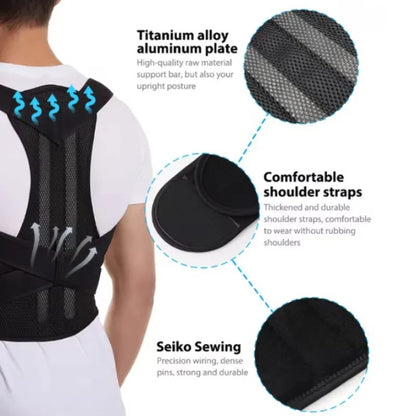 Back Brace Posture Corrector for Women & Men, Adjustable Back Lumbar Support Belt Shoulder Posture Support for Improve Scoliosis