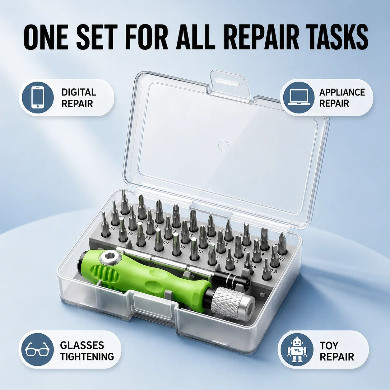 32 in 1 Multifunctional Screwdriver Set Magnetic Screw Driver Bits Mini Household Repair Tool for Phone Watch PC TV