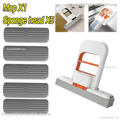 Mini Sponge Mop Hand-free Wash Mops Mini Portable Super Absorbent Mop for Desktop Floor Bathroom Kitchen Glass Car Cleaning