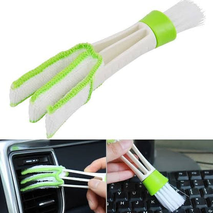 2-in-1 Car Air Vent Cleaning Brush-Washable Air Conditioning Curtain Dust Brush for Cleaning Vehicle Interior Details Corners