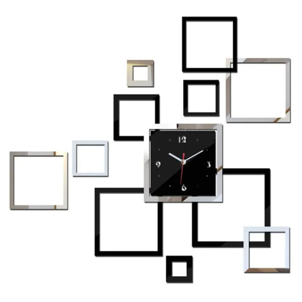 Modern Design Big Wall Clock Yabuli Mirror Mute Simple Creative Home Decor Quartz Clock DIY Sticker 3D Decorative Clock