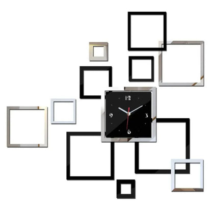 Modern Design Big Wall Clock Yabuli Mirror Mute Simple Creative Home Decor Quartz Clock DIY Sticker 3D Decorative Clock
