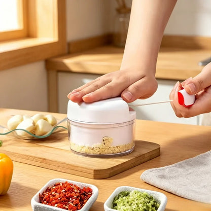 400ml Manual Meat Mincer Garlic Chopper Rotate Garlic Press Crusher