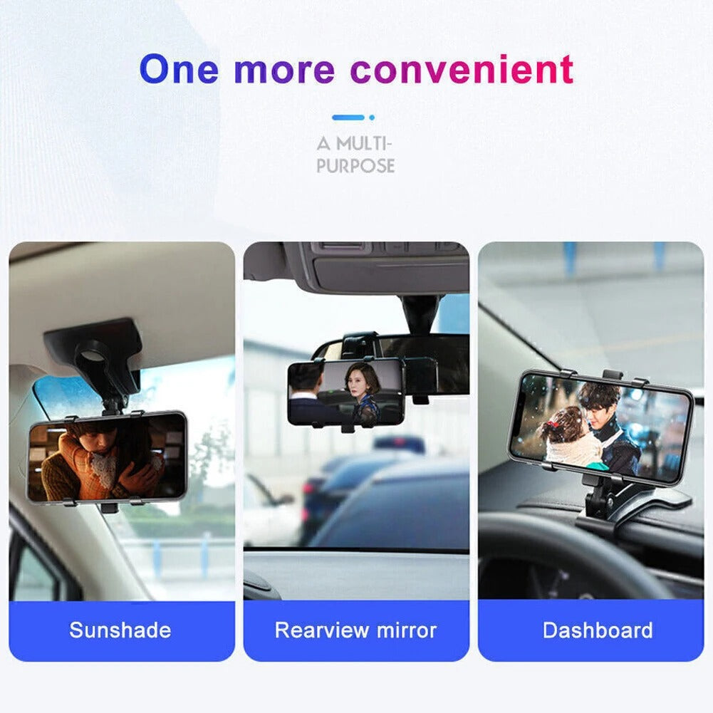 Car Dashboard Support 360 Degree Rotating Auto Grip Mobile Phone Fixed Bracket Multi-function Instrument Cluster Phone Holder