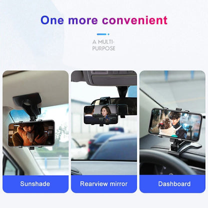 Car Dashboard Support 360 Degree Rotating Auto Grip Mobile Phone Fixed Bracket Multi-function Instrument Cluster Phone Holder