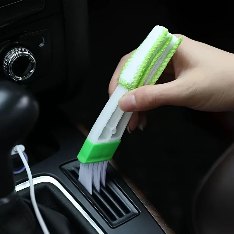 2-in-1 Car Air Vent Cleaning Brush-Washable Air Conditioning Curtain Dust Brush for Cleaning Vehicle Interior Details Corners