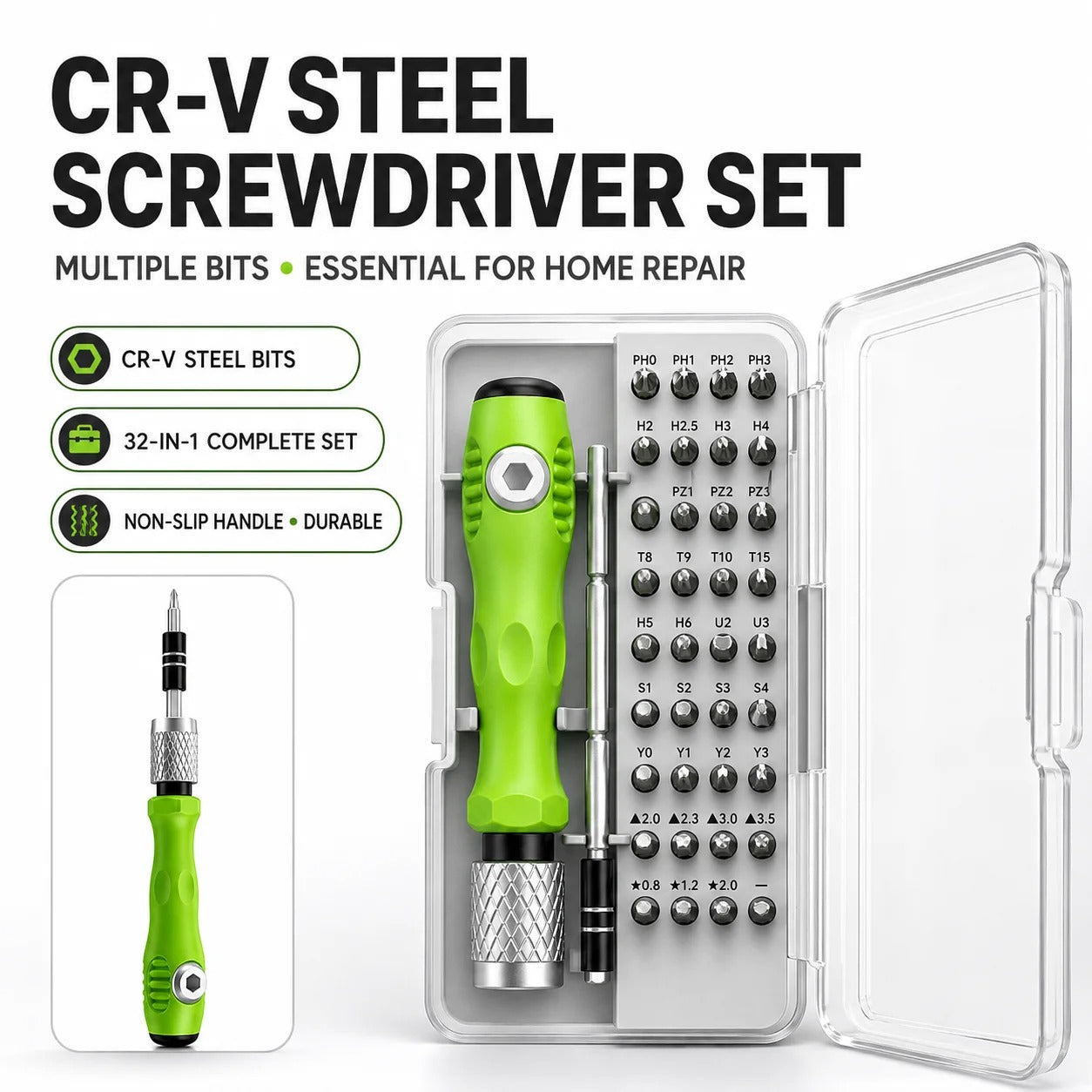 32 in 1 Multifunctional Screwdriver Set Magnetic Screw Driver Bits Mini Household Repair Tool for Phone Watch PC TV