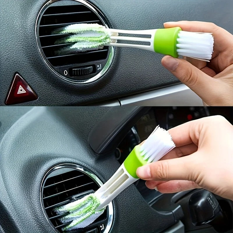 2-in-1 Car Air Vent Cleaning Brush-Washable Air Conditioning Curtain Dust Brush for Cleaning Vehicle Interior Details Corners