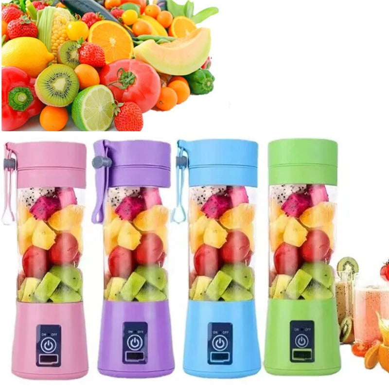 Portable Fruit Juice Cup USB Rechargeable Electric 6 Blades Juicer Cup Machine Mini 380ml Blender Fruit Smoothie Food Juicer