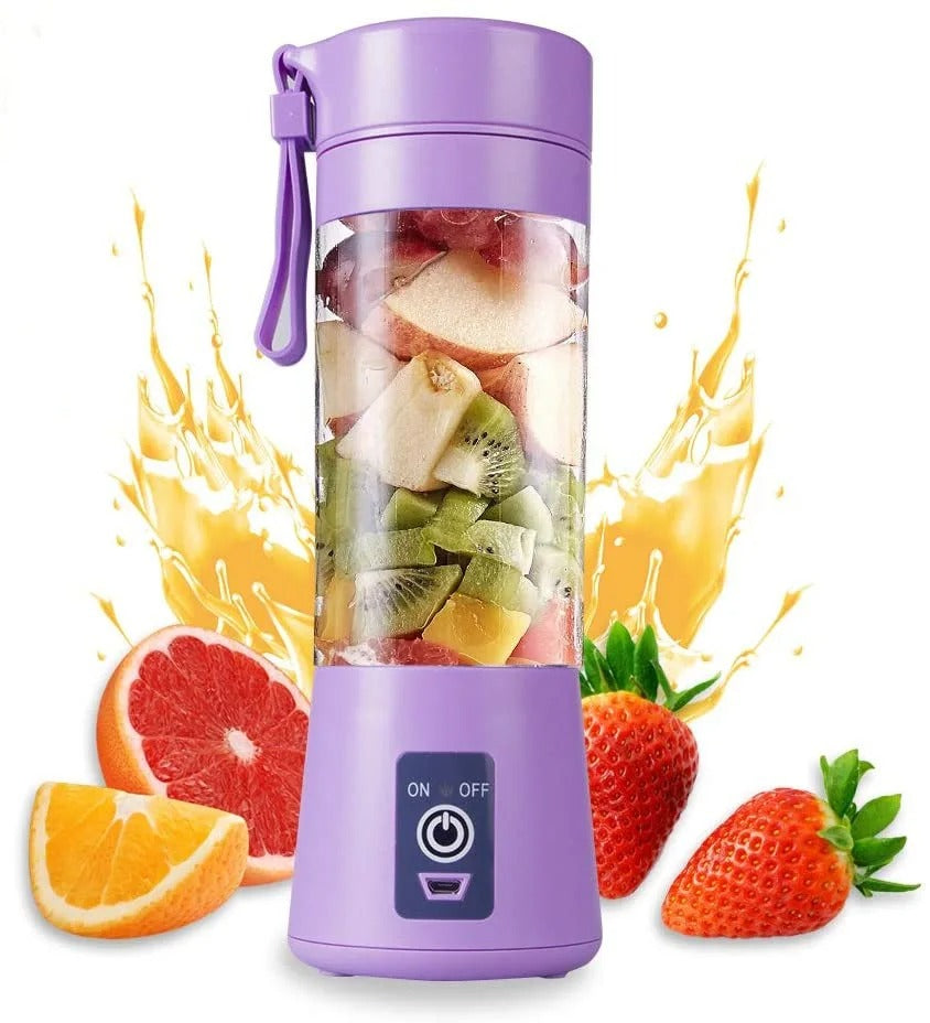Portable Fruit Juice Cup USB Rechargeable Electric 6 Blades Juicer Cup Machine Mini 380ml Blender Fruit Smoothie Food Juicer